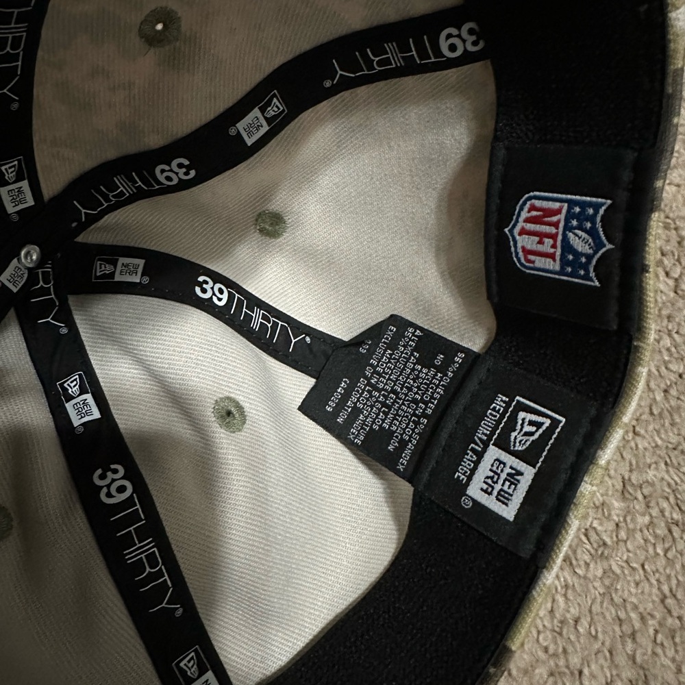 NWOT New Era + 39thirty Salute to Service Panthers Hat Sz Medium/Large - Picture 6 of 7